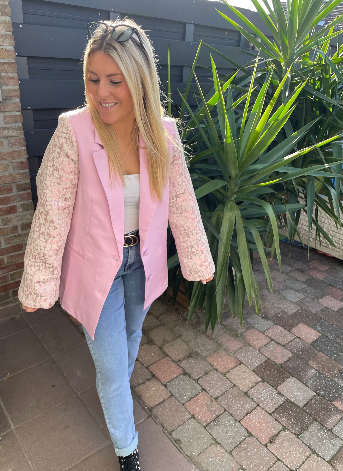 Pink leo blazer