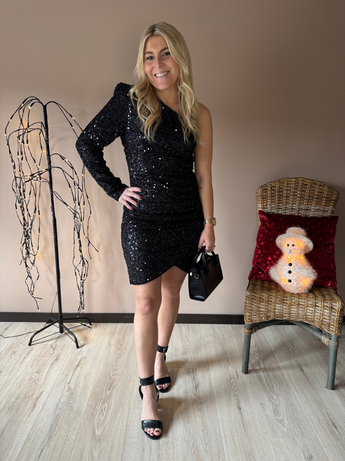 Black glitter dress