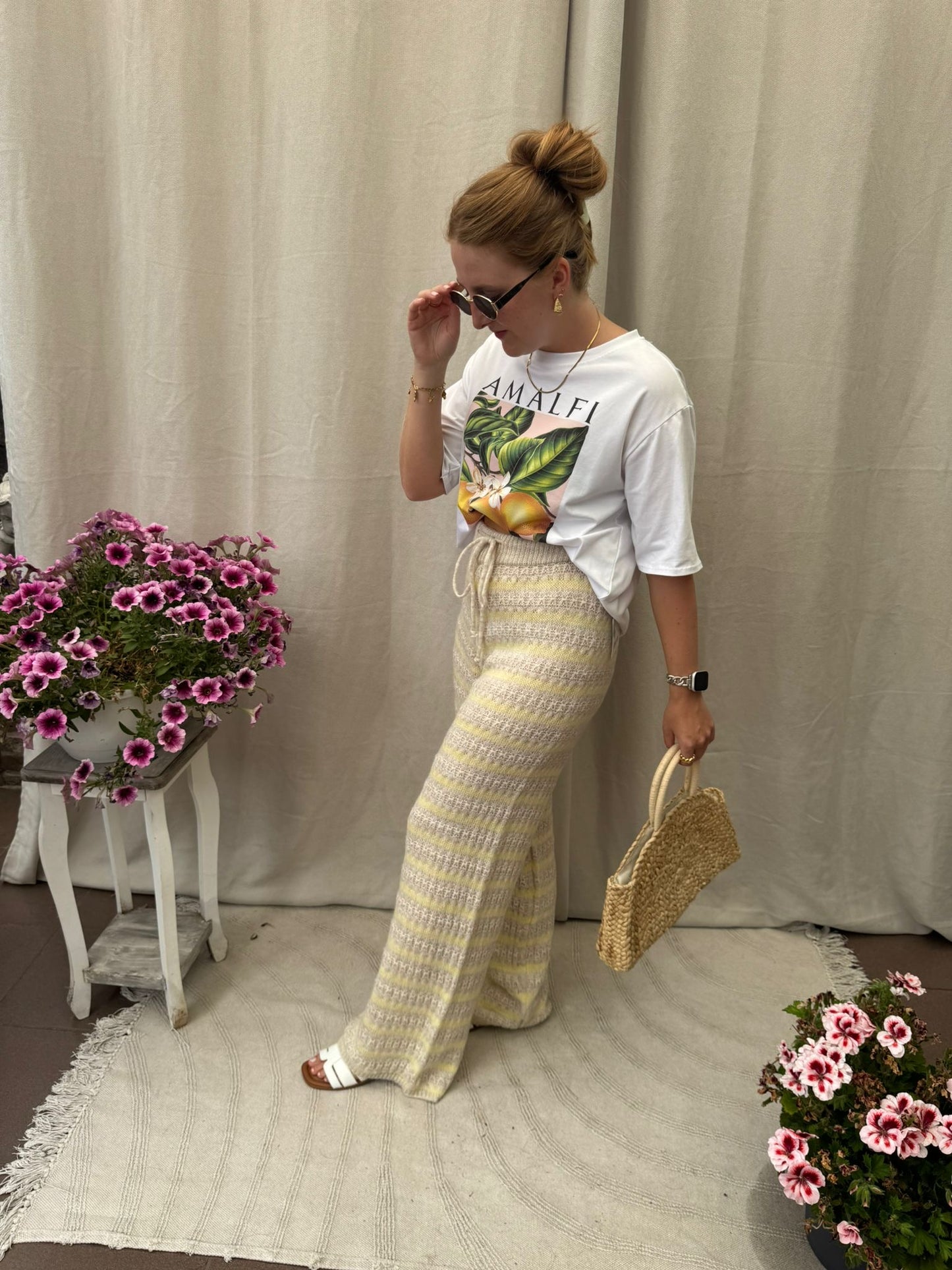 Yellow knit pants