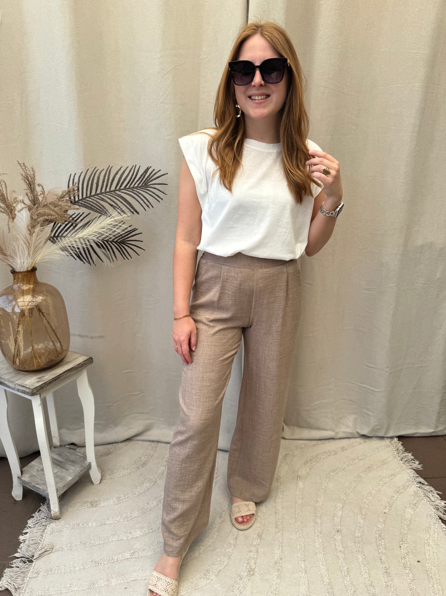 Cotton taupe pants