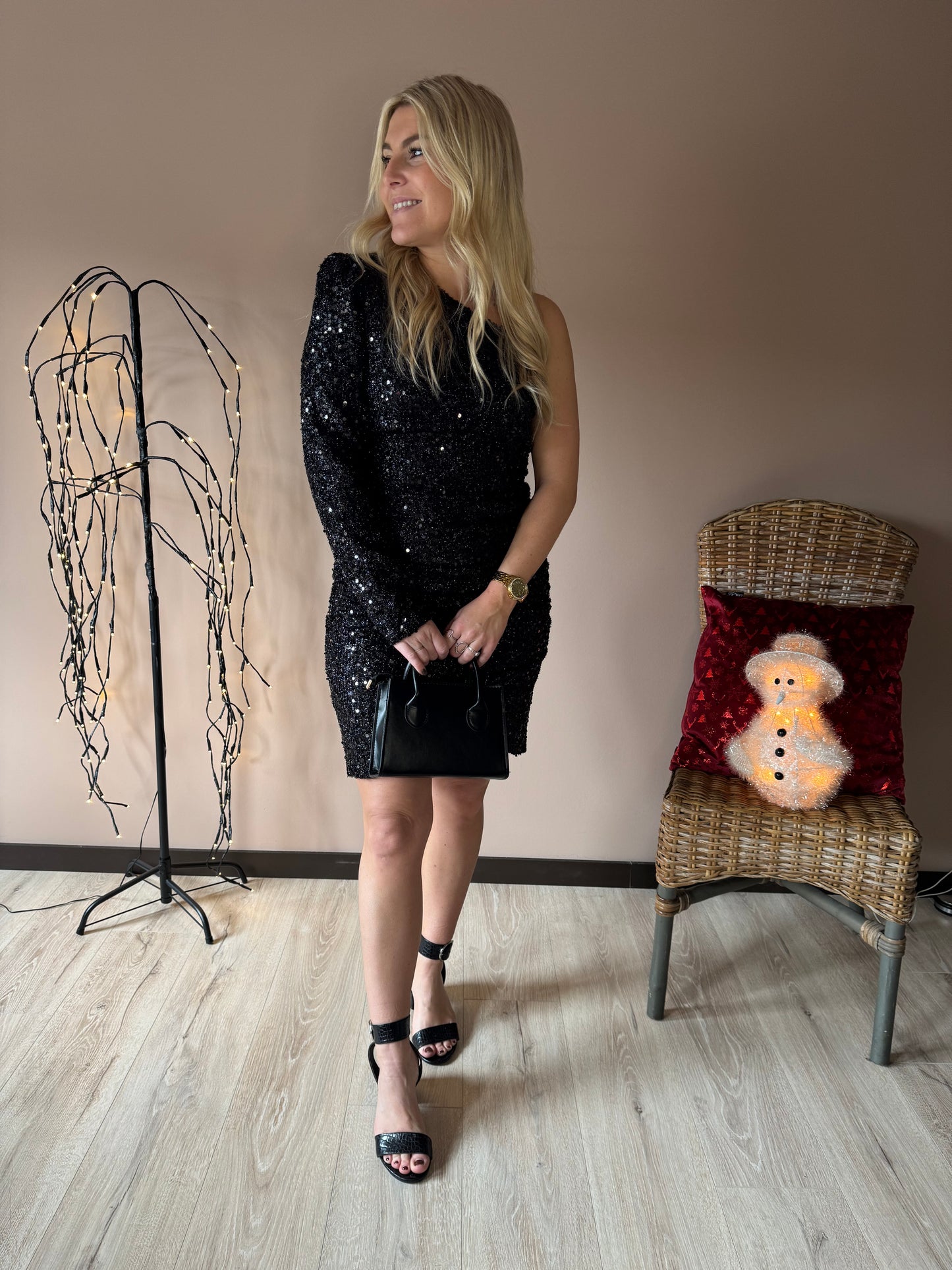 Black glitter dress