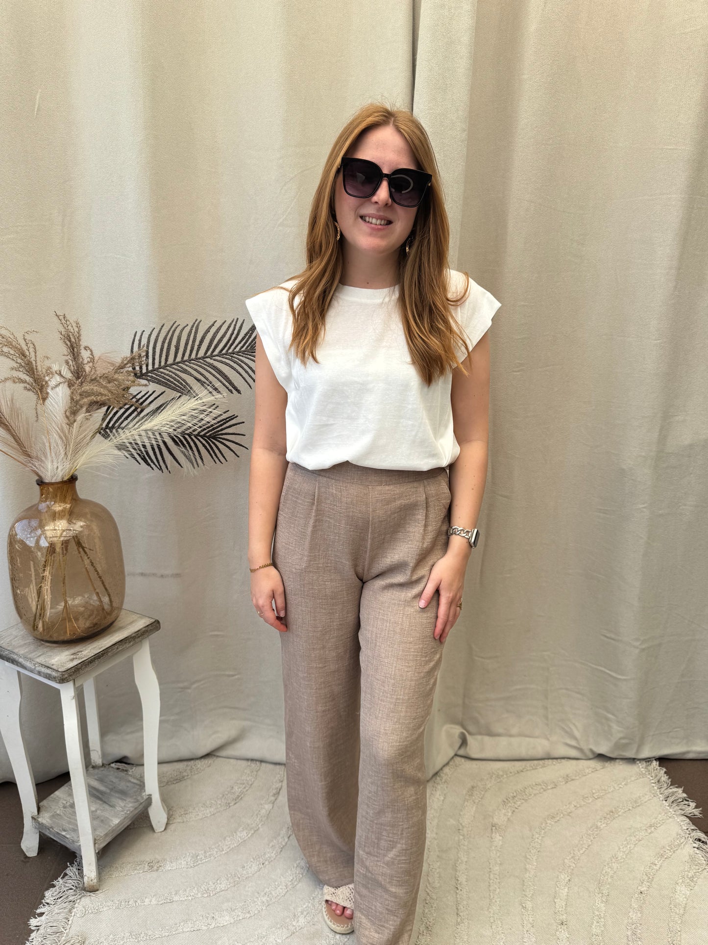 Cotton taupe pants