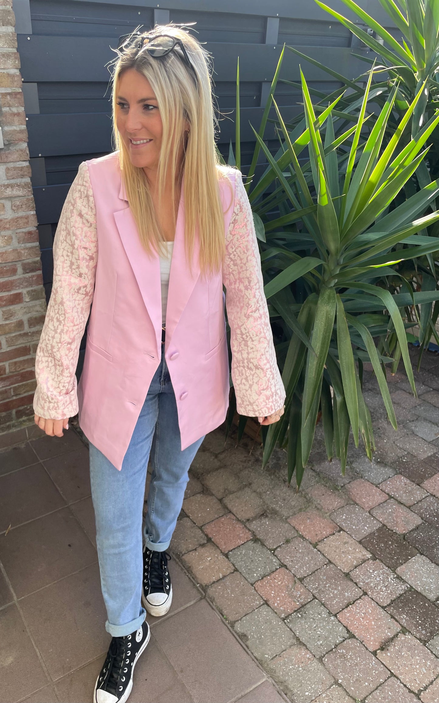 Pink leo blazer