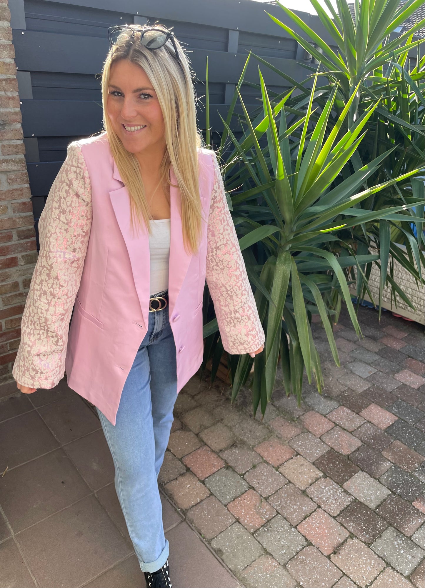 Pink leo blazer