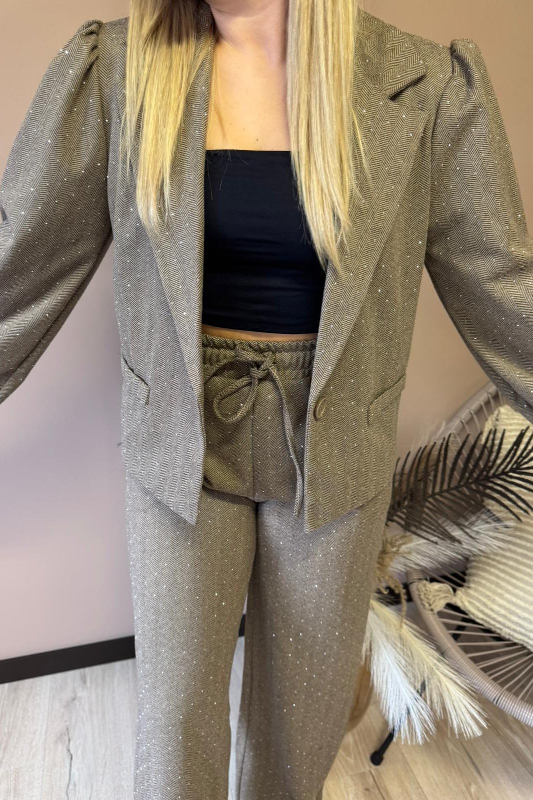 Brown glitter pants