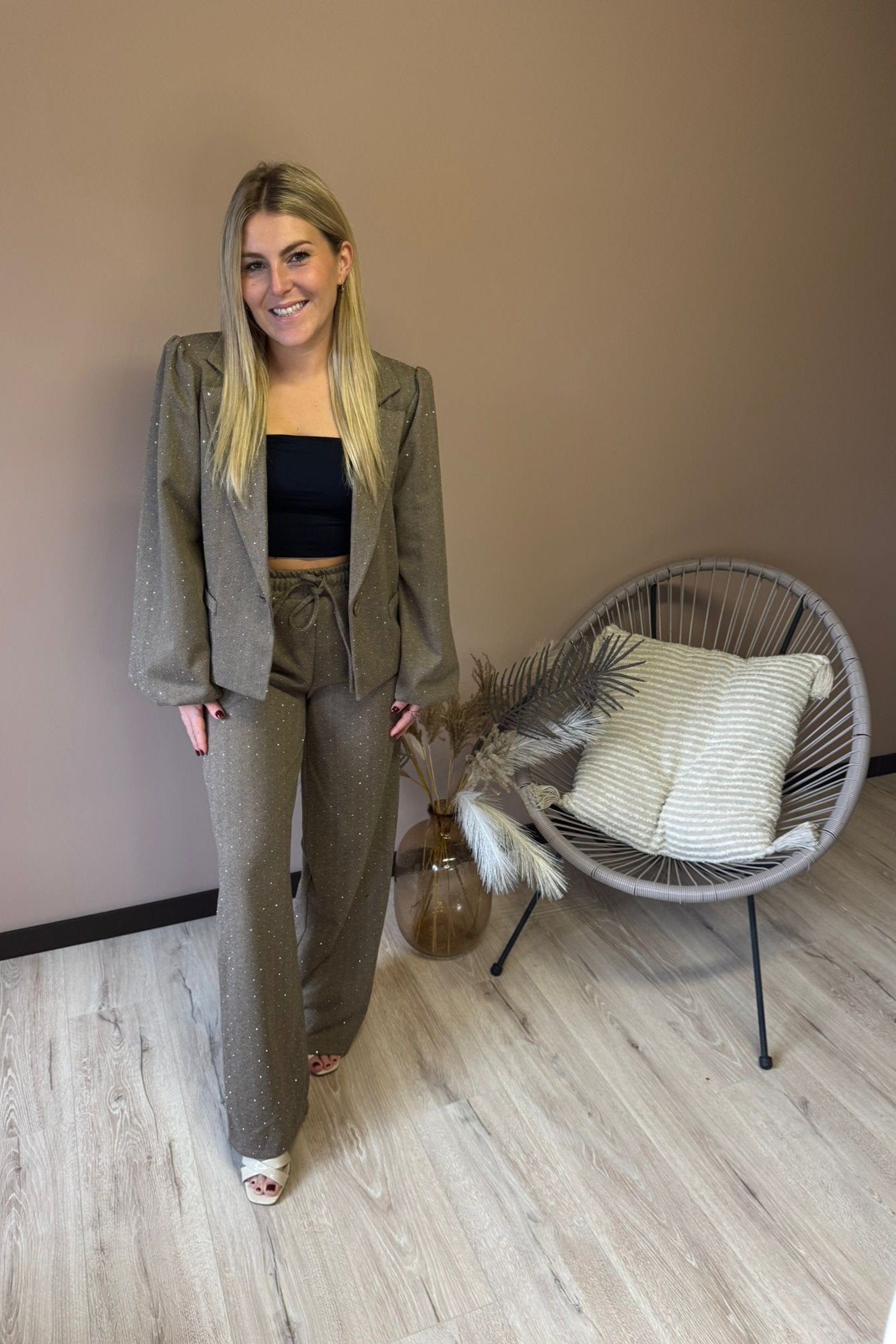 Brown glitter blazer