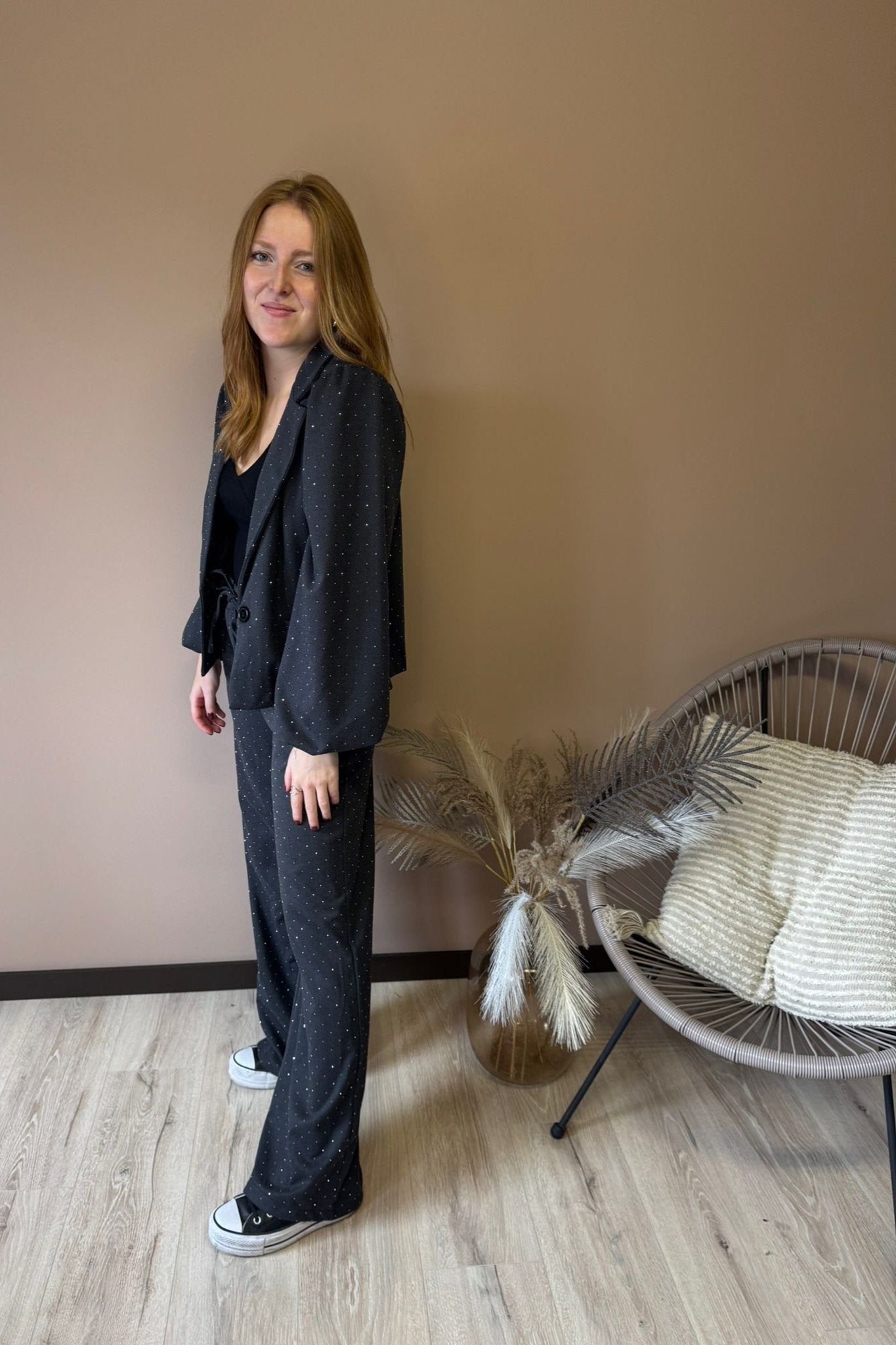 Grey glitter pants