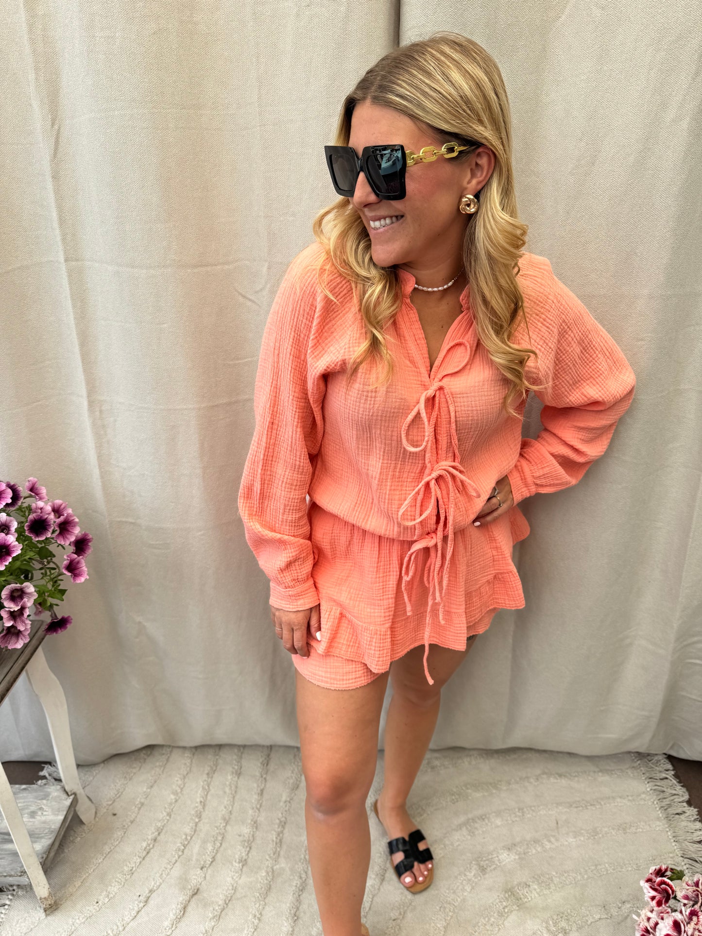 Ibiza playsuit coral