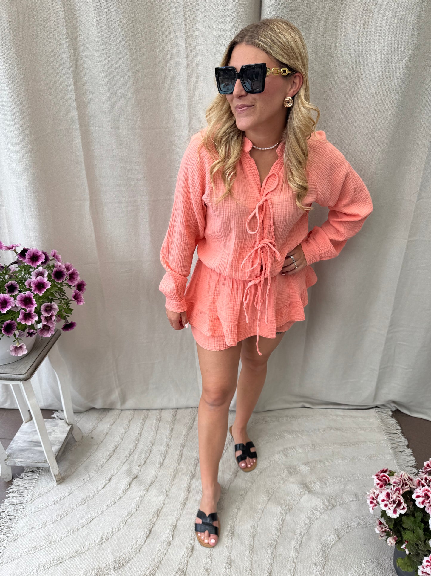 Ibiza playsuit coral