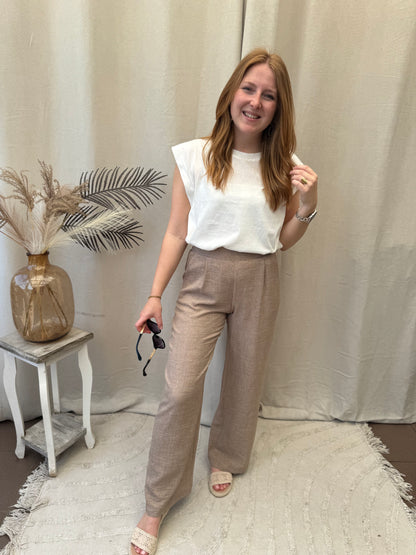 Cotton taupe pants