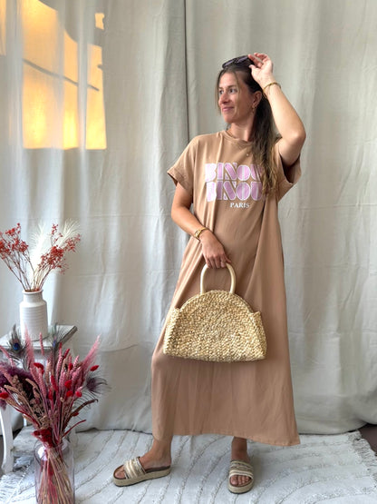 Bisous dress caramel