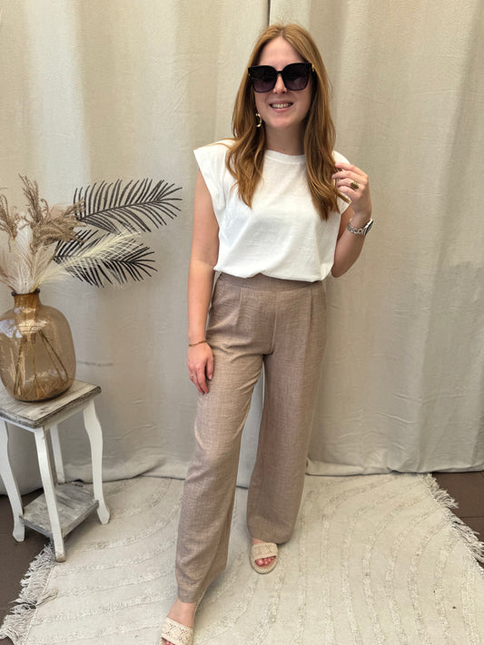 Cotton taupe pants