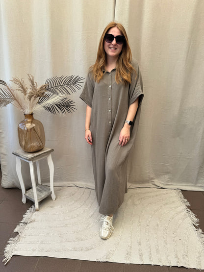 Long tetra dress taupe