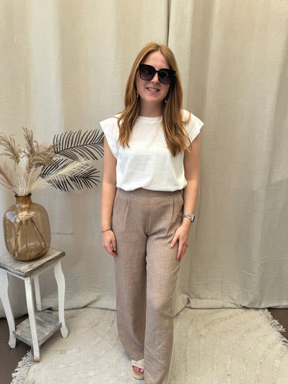 Cotton taupe pants