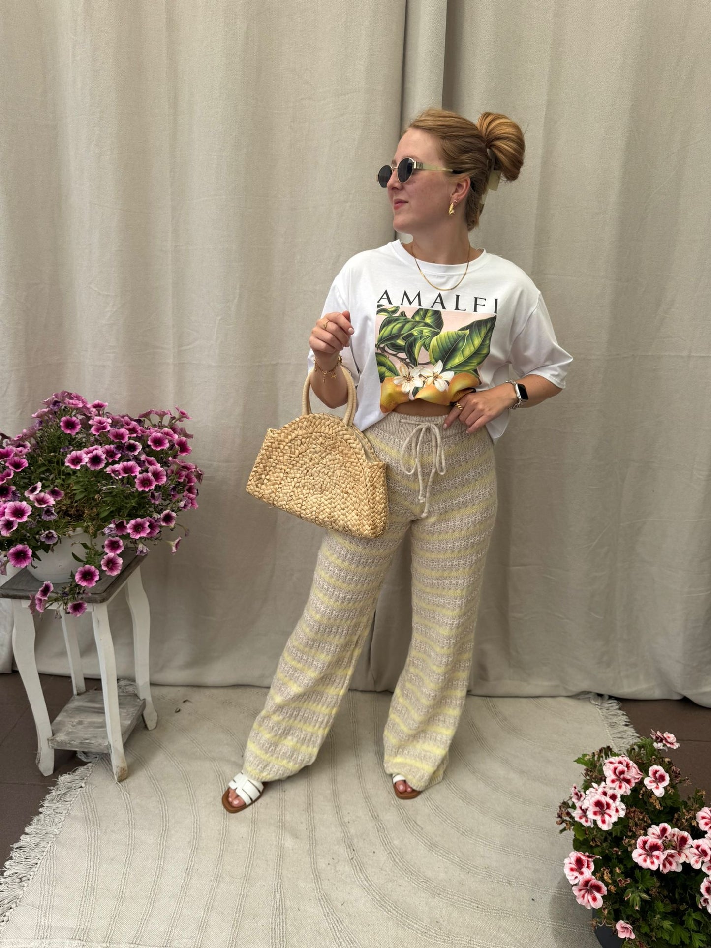 Yellow knit pants
