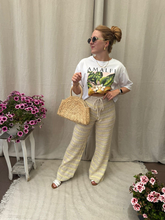 Yellow knit pants