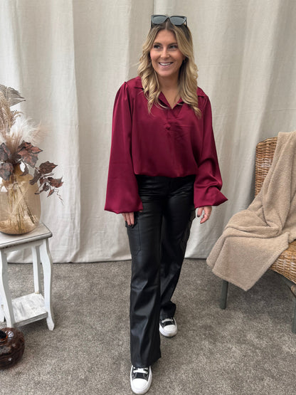 Elle blouse burgundy