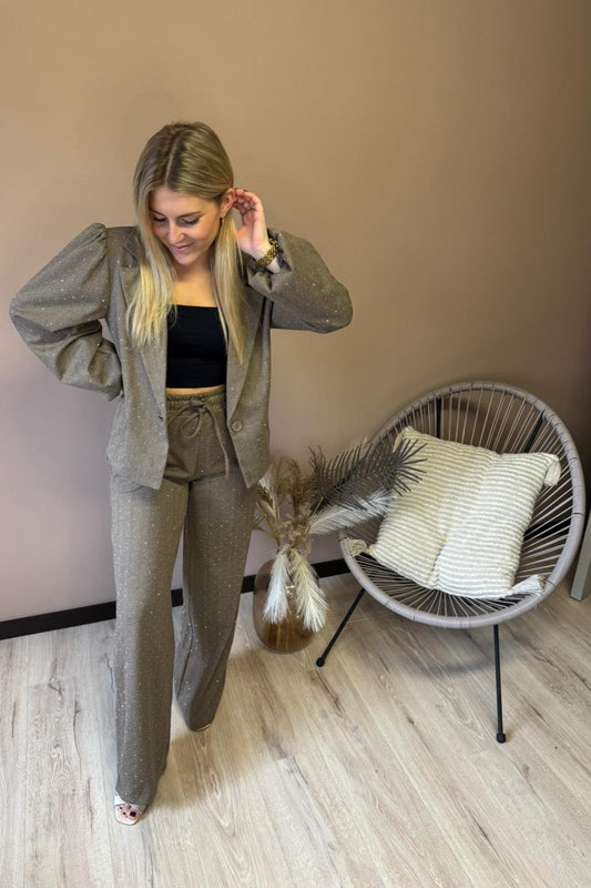 Brown glitter pants