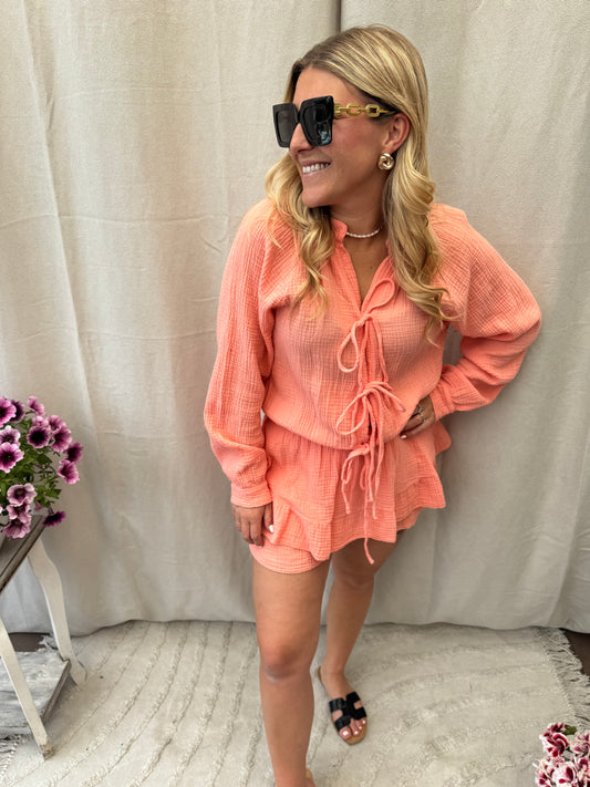 Ibiza playsuit coral