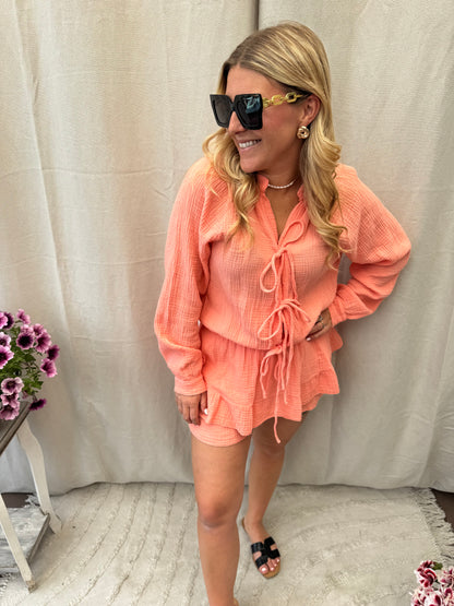 Ibiza playsuit coral