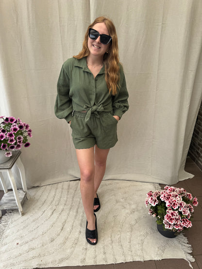 Short tetra set kaki